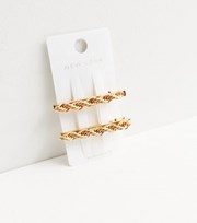 New Look 2 Pack Gold Twisted Chain Hair Slides